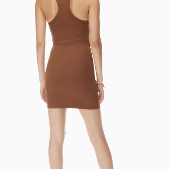 Aritzia Babaton Sculpt Ribbed Racerback Mini Dress in Brown, Size M - Picture 11 of 12
